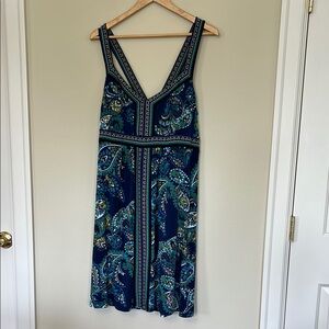 Apt. 9 Blue and Green Paisley Midi Dress